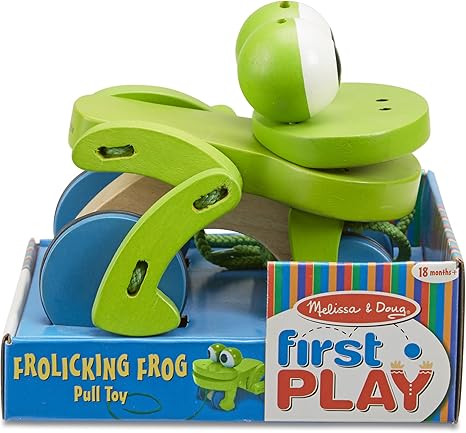 melissa and doug frolicking frog pull toy