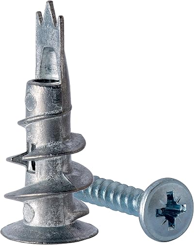 NCaan 20 Pack Heavy Duty Metal Self-Drill Plasterboard Fixings with Screws 31mm