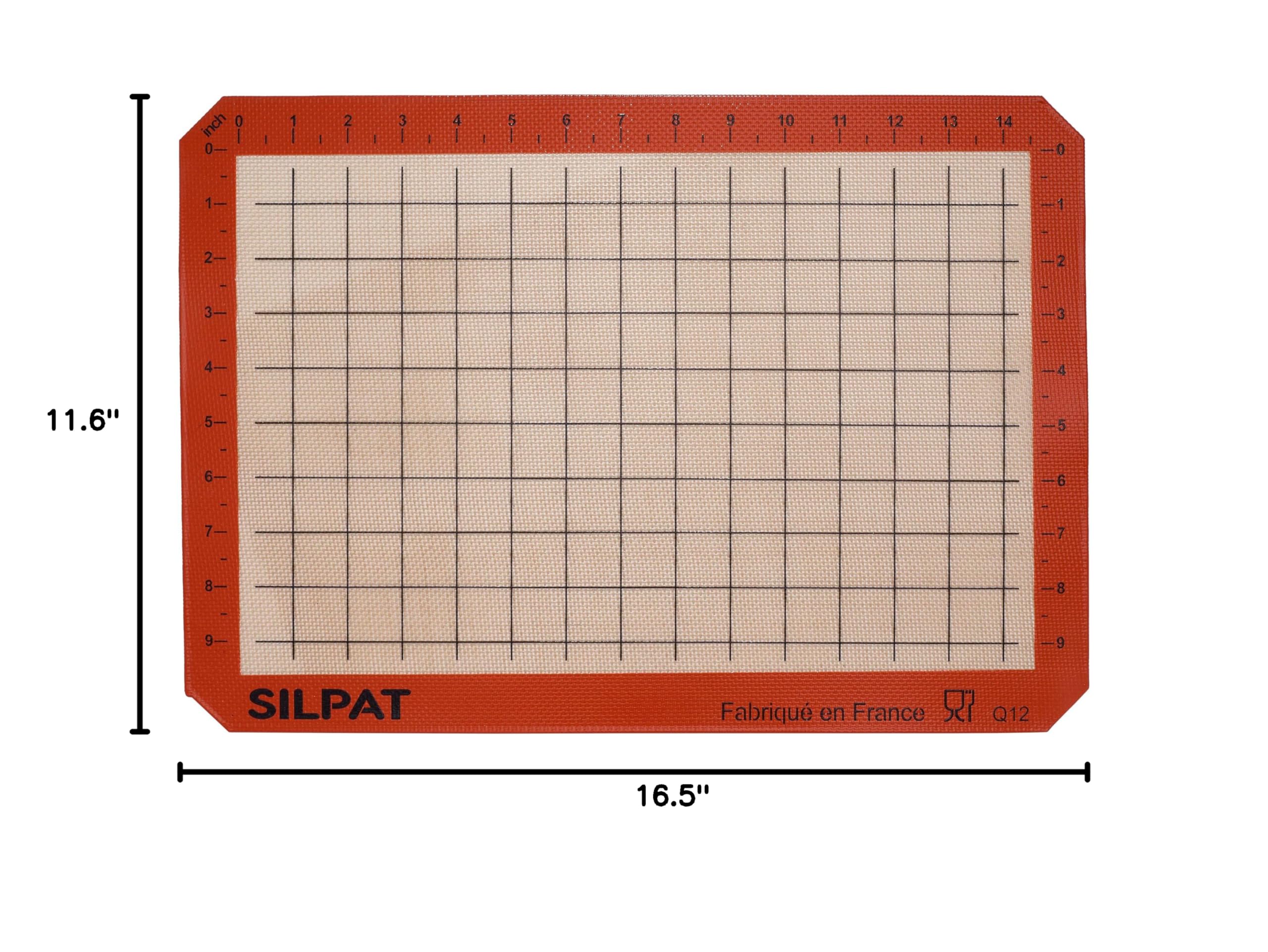 Silpat The Original Premium Non-Stick Silicone Baking Mat, Gridded Half Sheet Size, 11-5/8 x 16-1/2