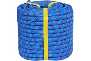 CRAYZA Double Braided Arborist Rigging Rope (1/2 in x 200 ft) Strong Polyester Rope 48 Strands for Tree Work Climbing Pulling Swing Sailing, Blue/Red