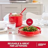 Sistema Round Microwave Container 1.3 L Red with Steam Release Vent view 5