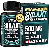 Himalayan Shilajit 500mg Per Capsule - Pure Shilajit for Men & Women. 50% Fulvic Acid. Source of Fulvic Acid. 4 Month Supply.