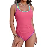 Blooming Jelly Womens Tummy Control Bathing Suit Modest One Piece Swimsuits Slimming Scoop Neck Neon 2026 Swim Suit