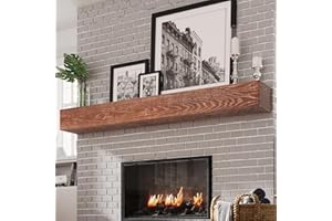 Weyderk Fireplace Mantel - 72 Inch Handcrafted Fireplace Mantel Shelf - Farmhouse Fireplace Mantle Shelves - Wall-Mounted Mantles for Over Fireplace - Floating Mantel 72 Inch, Coffee