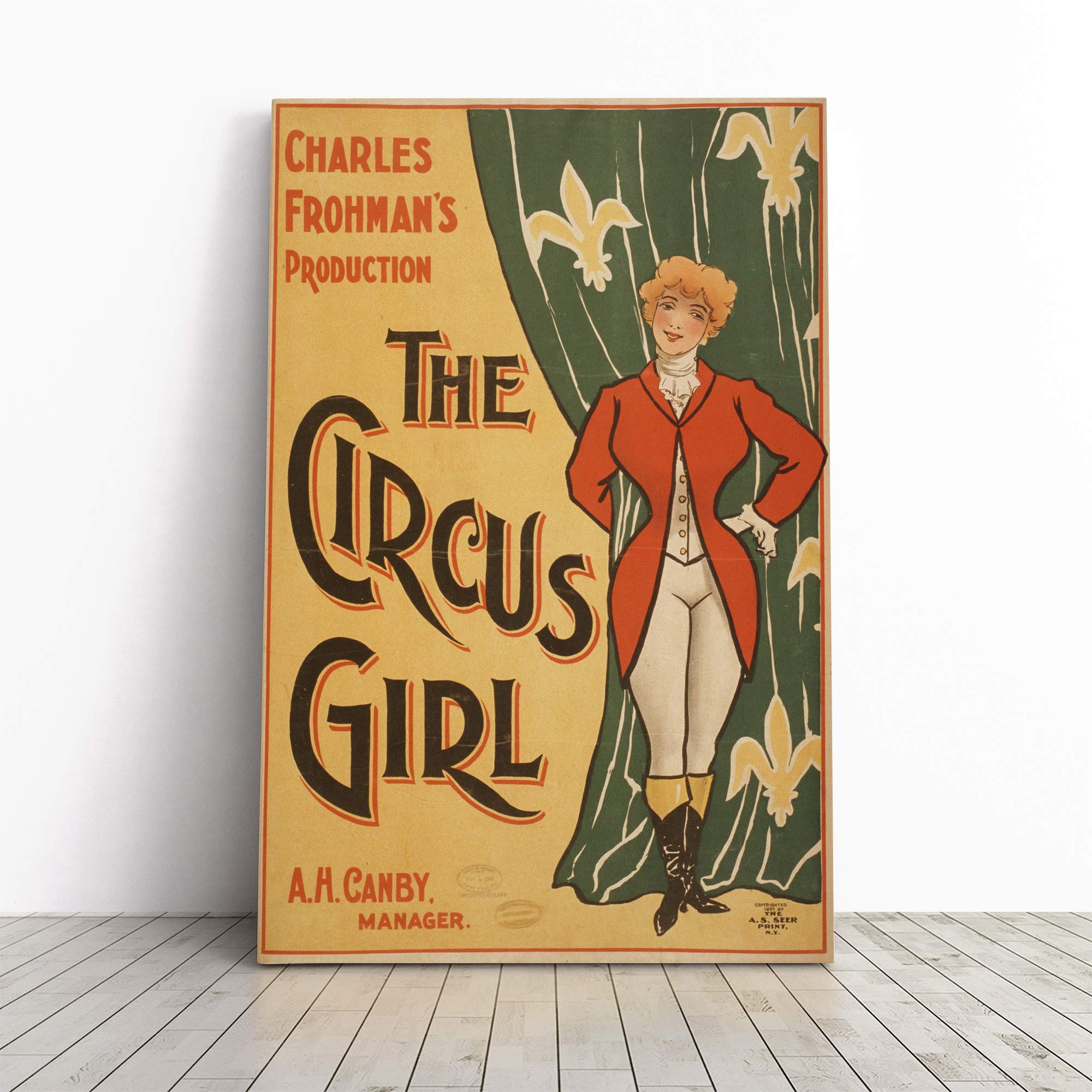 Circus Poster (11) Canvas Print | Gallery Wrapped 30mm Frame Wall Art | 20x14 inches | Ready to Hang | Retro Picture | Living Room Bedroom Lounge Office