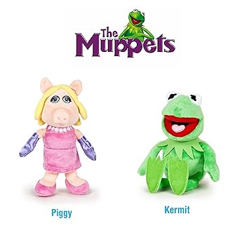 The Muppets (Die Muppets) - Pack 2 plüsch Qualität super soft - Kermit der Frosch 22cm + Miss Piggy 20cm