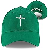 Giavuwn Christian Redeemed Cross Nails Hats for Men Women, Vintage Adjustable Cotton Embroidered Front & Back Baseball Cap