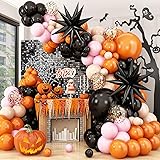 Black Orange Pink Balloon Arch,Balloon Garland with