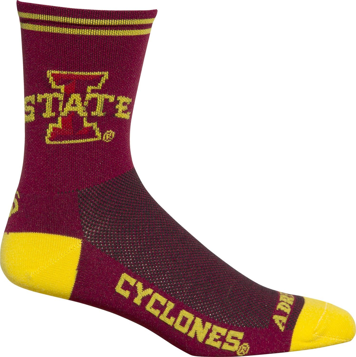 Adrenaline Promotions NCAA Iowa State Cyclones Cycling/Triathlon/Running Socks, Small/Medium