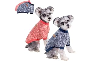 BWEALTHEST 2 Pack Dog Sweaters for Small Dogs - Warm Winter Puppy Sweaters Cute Soft Dog Clothes Outfit Pet Costume for Boy Girl Doggie, Cat, Bulldog Pug Yorkie Kitten Chihuahua