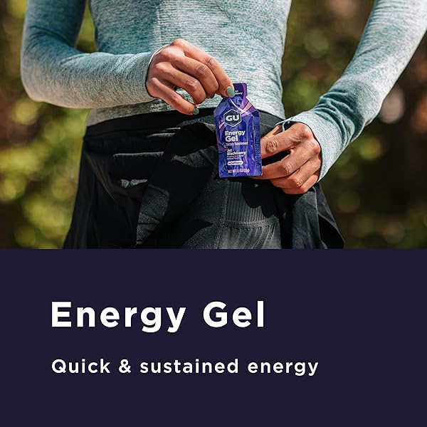 GU ENERGY ORIGINAL SPORTS NUTRITION ENERGY GEL, VEGAN, GLUTEN-FREE, KOSHER, AND DAIRY-FREE ON-THE-GO ENERGY FOR ANY WORKOUT, 8-COUNT, STRAWBERRY BANANA