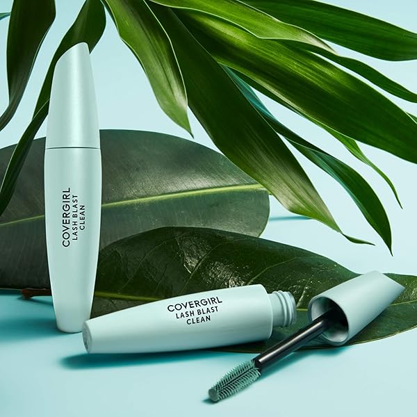 COVERGIRL LASH BLAST CLEAN VOLUME WATERPROOF MASCARA, VEGAN FORMULA, VOLUMIZING, SMUDGE-PROOF, CRUELTY FREE, VERY BLACK, 1 COUNT