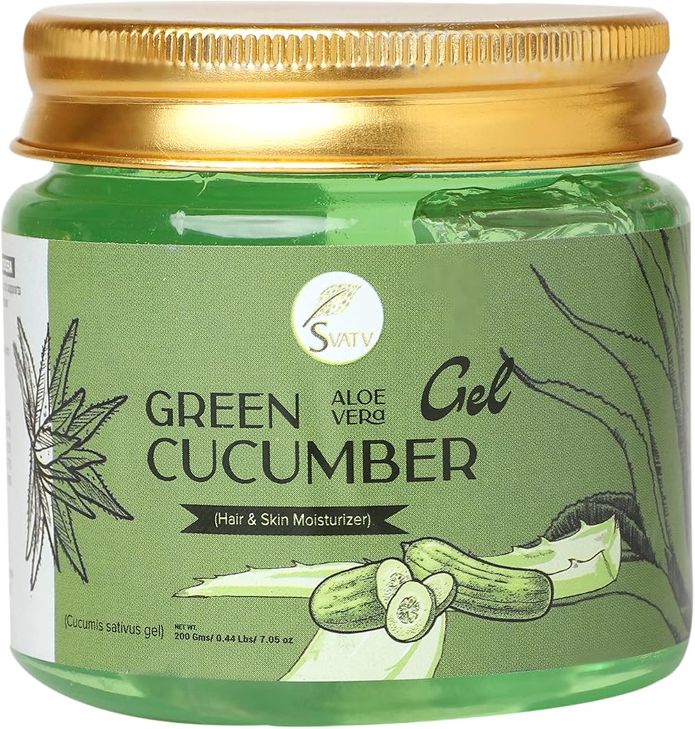 SVATV Cucumber Aloe Vera Gel 200g Natural Skin Care Hydrates Brightens Paraben