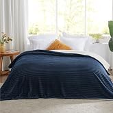 Sherpa Blankets Queen Size - Fleece Queen Blanket for Bed, Soft and Warm Throw Blanket for Winter, 90" x 90", Navy