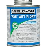 Weld-On 10166 725 Wet 'R Dry Industrial PVC Cement, Aqua Blue, 1 Pint