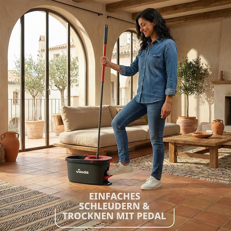 Turbo 2in1 Wischmopp-Set mit Fußpedal, Teleskopstiel