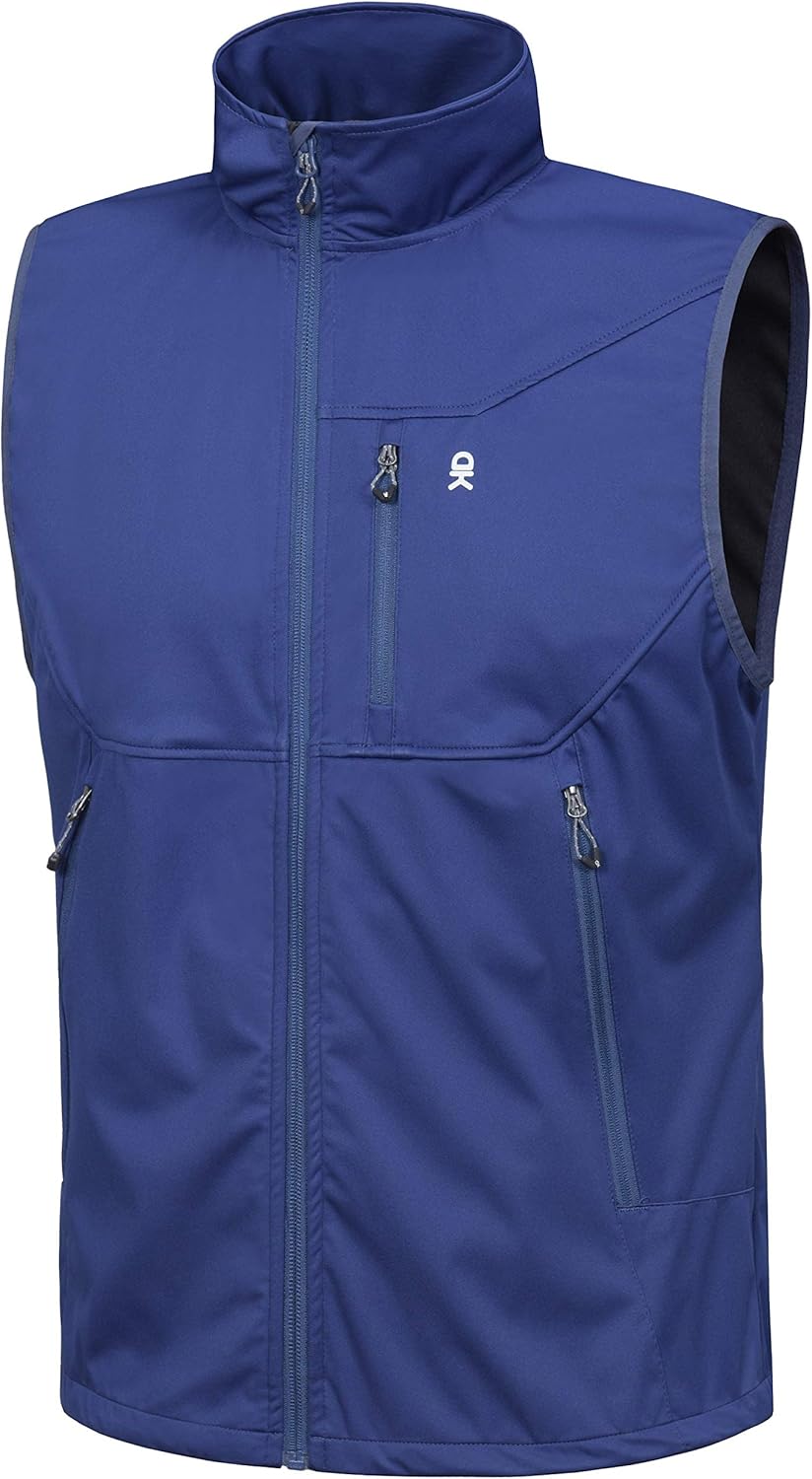 Little Donkey Andy Men's Lightweight Softshell Vest, Windproof Sleeveless Jacket for Travel Hiking Running Golf: Clothing