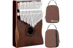 Kalimba Thumb Piano 17 Keys RANMING Mbira Finger Piano Kalimba Gifts for Adults Kids Beginners With Portable Handbag and Tune Hammer Thumb Pianos Finger Harp (Mahogany-Hand Rest-Brown)