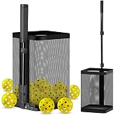Pickleball Retriever for 40+ Balls, Pickleball Picker Upper, Pickleball Hopper Tube with Telescopic Stainless Steel Handle