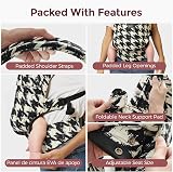 Momcozy Baby Carrier 3-24M Cotton Houndstooth Ergonomic 64-127cm Waist view 6