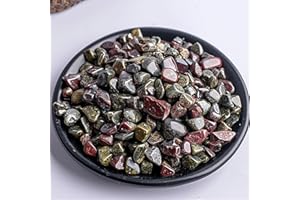 SigMntun Polished Dragon Blood Jasper Crystal Chips 200 Pcs - 10 oz Tumbled Stone Chips Crushed Sea Glass Stones Healing Reiki Crystal Making Home Decoration