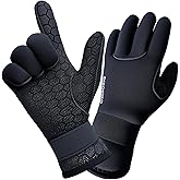 PAWHITS Wetsuit Gloves 3mm Neoprene Thermal Glove for Men Women, 5-Finger Non-Slip Swimming Gloves for Scuba Diving, Snorkeling Kayaking Surfing