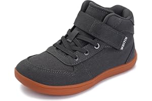 WHITIN High Top Boys/Girls Wide Barefoot Shoes + Zero Drop + Minimalist Sneaker for Little/Big Kids