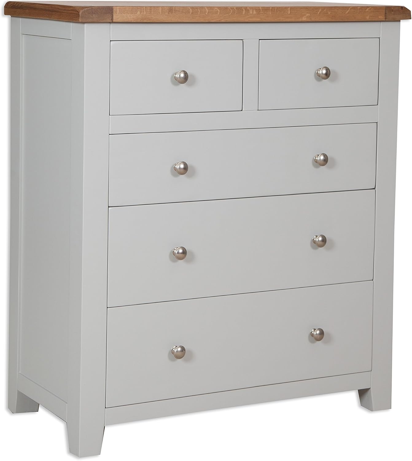 Classically Modern Dorset French Grey Oak & Pine 2 Over 3 Chest Drawers