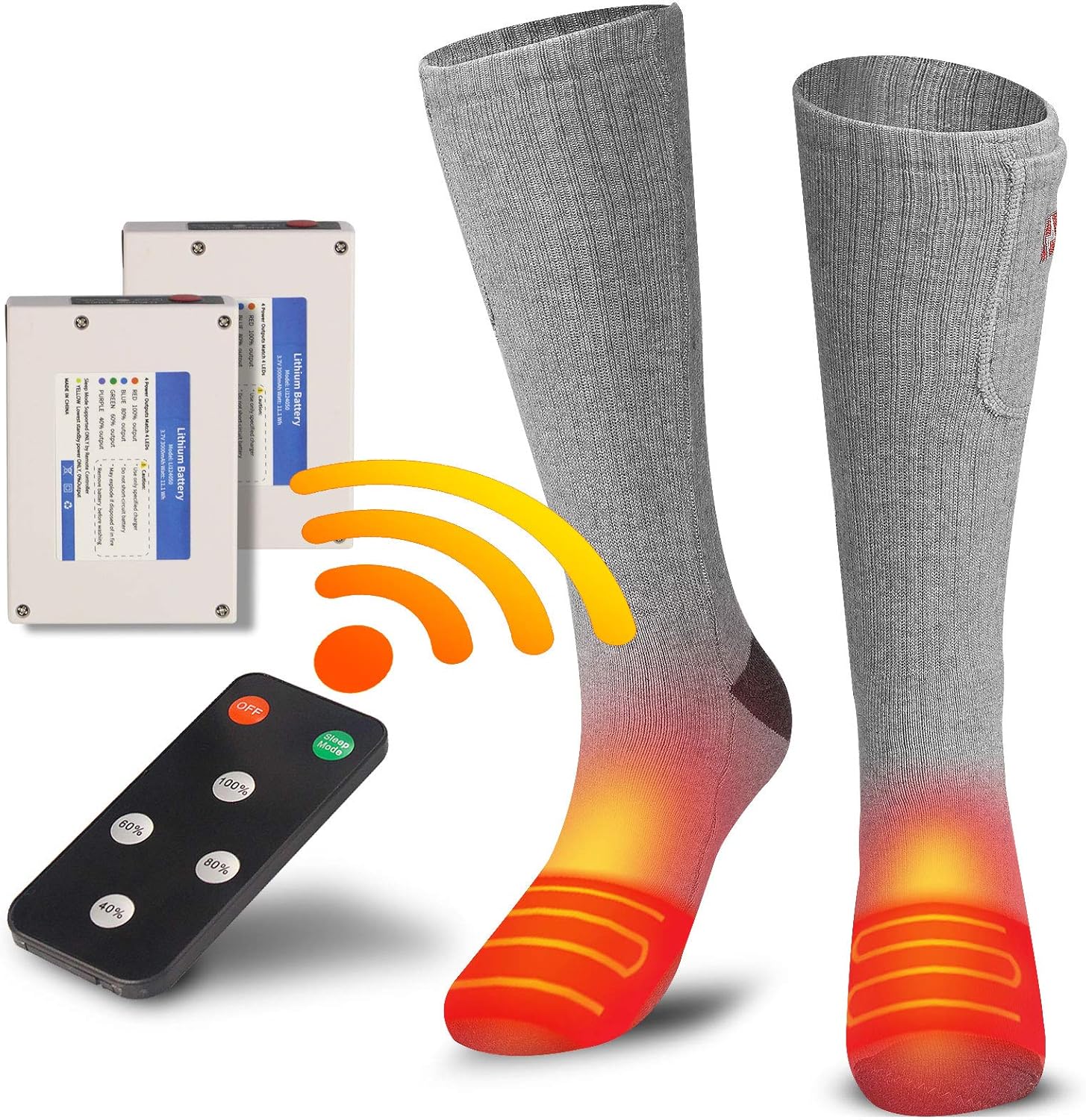 CHEROO Rechargeable Electric Heated Socks for Skiing