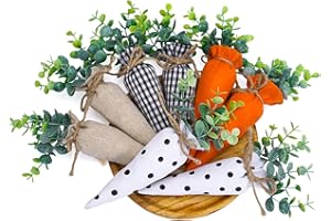 ALLYORS 8pcs Easter Home Decor, Easter Carrot Ornaments, Farmhouse Easter Turnip Decor Indoor Outdoor