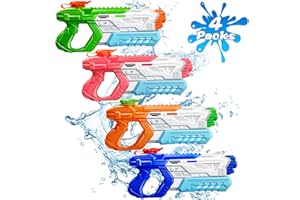 Quanquer Water Gun for Kids Adults - 4 Pack Soaker Squirt Water Toy Gun with High Capacity Long Shooting Range - Water Super Blaster Pool Toys for Summer Swimming Beach Water Fighting