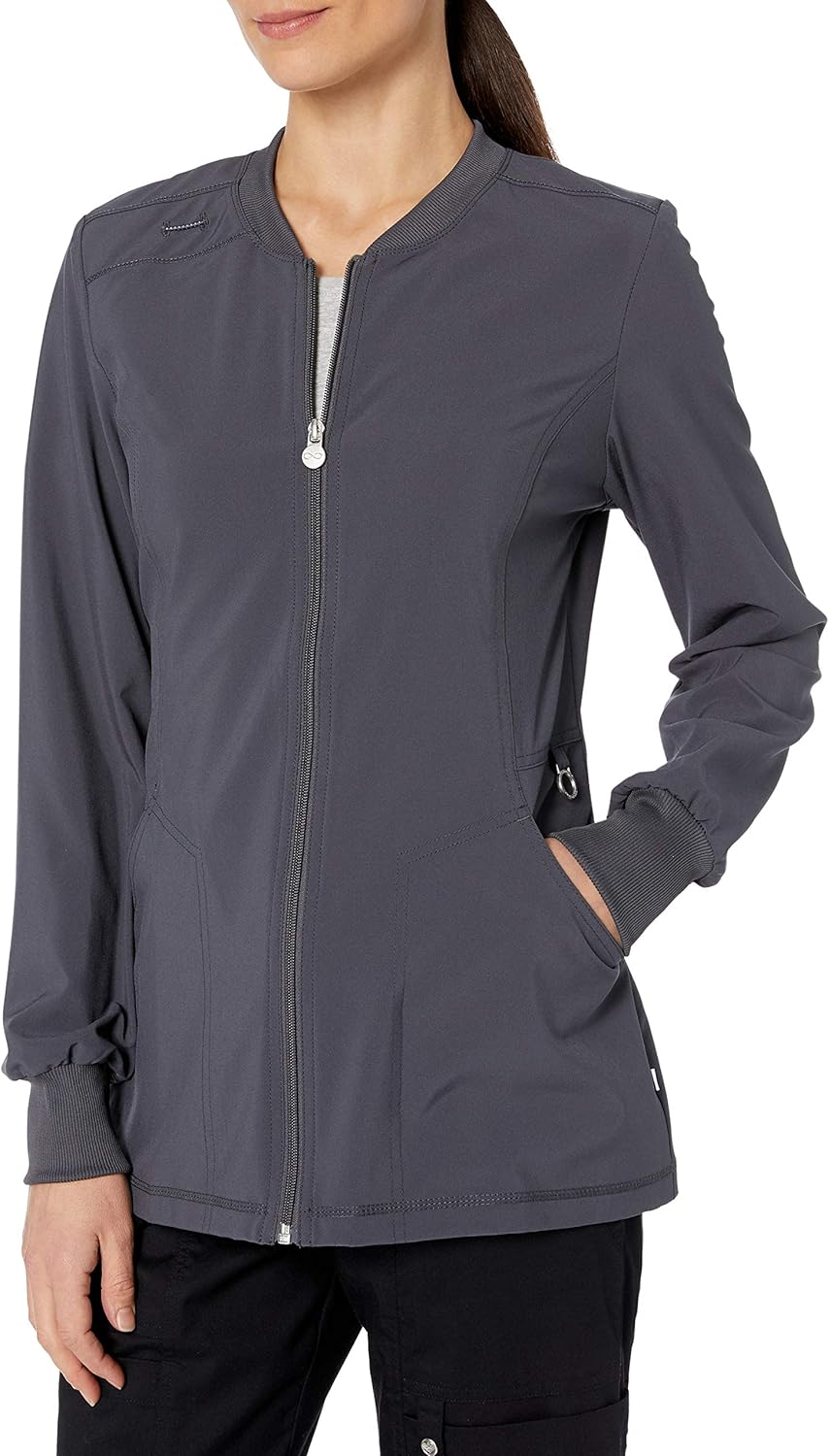 CHEROKEE Infinity Zip Front Warm-Up Scrub Jacket: Clothing