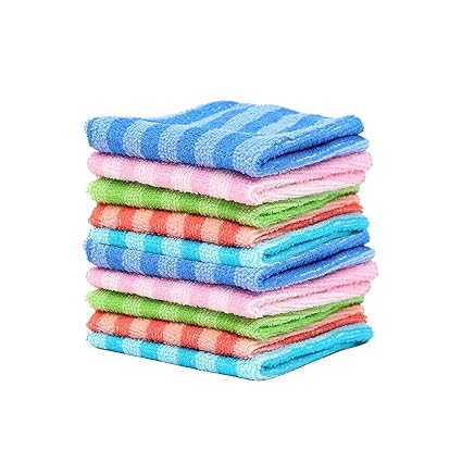 Livzing Dish Cleaning Cloth Kitchen Microfibre Towel Hand Napkin Multicolor Table Wipe 10 Piece