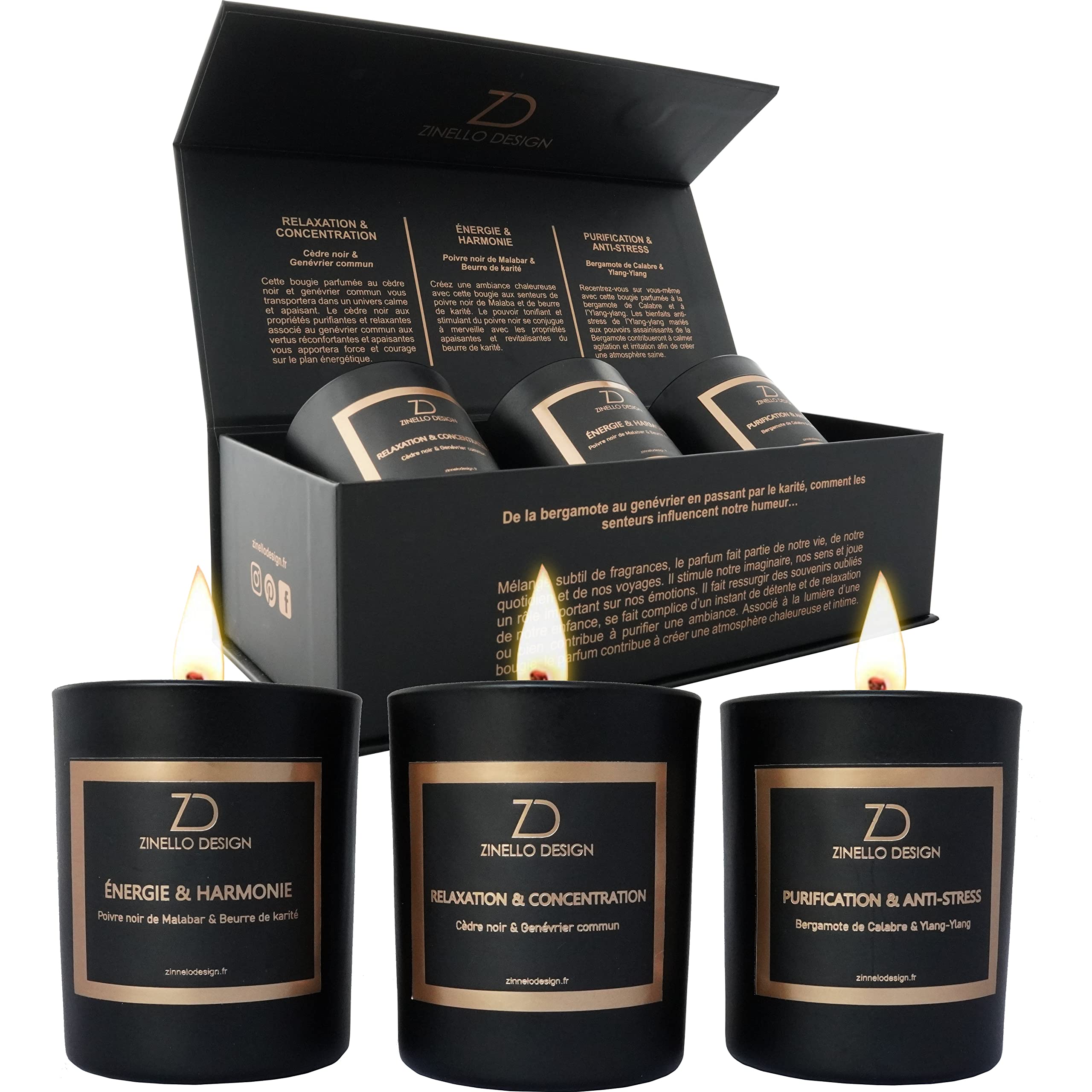 Aromatherapy Scented Candles for Women Gift Set of 3 Scented Candles Home Fragrance Candles Natural Soy Wax Ideal for Mother's Day, Christmas, Birthday.