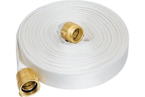 TOUGHAID Fire Hose 50 FT x 1-1/2" ID,M × F NST/NH Brass Couplings, Single Jacket TPU, Working Pressure 250 PSI, Burst Pressure 750 PSI, Indoor Fire, Home, Garden Fire Hose Irrigation