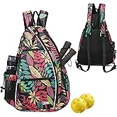Sucipi Pickleball Bag - Men's & Women's Pickleball Backpack, Adjustable Sling Bag w/Fence Hook/Large Capacity/Safety Pocket