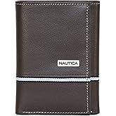 Nautica Men's Trifold Wallet | RFID Blocking Protection | ID Window | Card Slots | Genuine Leather | Durable