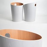 Kazai Bennet Design Paper Bin White Wood Veneer Office Trash Can view 4