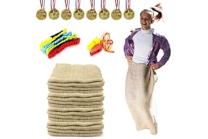 XLONG 18 PCS Large Burlap Potato Sack Race Bags,24"x40" Sack Race Burlap Bags 4 Pack,Outdoor Games for Kids Adults,3 Legged Race Bands,Fun for 4th of July BBQ,Birthday Party Family Reunion Games