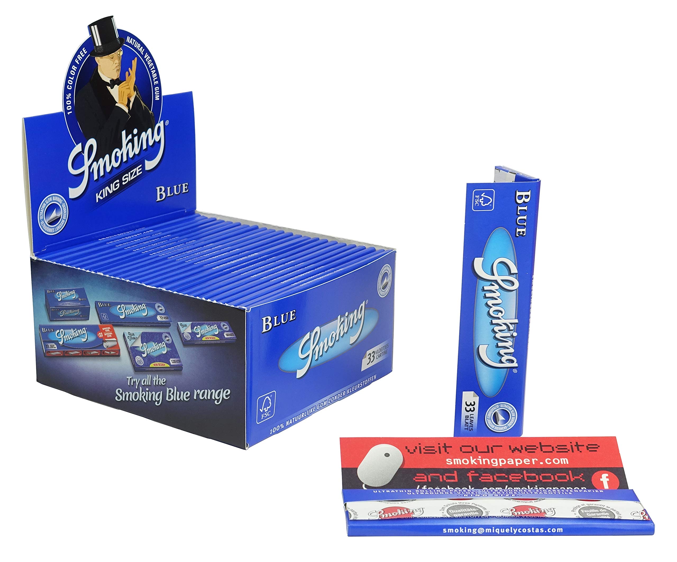 Smoking Blue King Size Display Box of 50 Packs