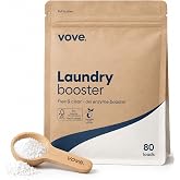 Vove Bio Enzyme Laundry Booster 80 Loads, Oxygen Stain Remover Powder | 6x enzyme, fragrance free for sensitive skin, cleaner for blood, grass, food and pet odors, FSC wood scoop