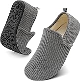 Spesoul Slippers for Women Men Furry Indoor House Shoes Soft Rubber Sole Slipper Socks Slip On House Slippers for Bedroom Home Office Travel Yoga