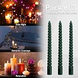 DECO EXPRESS Candles Pack of 3 Twisted Non Drip 6 Hour Burn Green view 6
