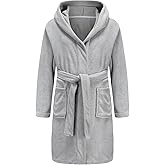 Boys Girls Bathrobe Soft Towel Hooded Robe Terry Cloth Cotton Bathrobe