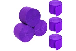 jiebor Purple Streamers Halloween Streamers Crepe Paper 492 Ft 6 Rolls for Halloween Party Wedding Birthday Home Office Door Wall Decorations Flower Making