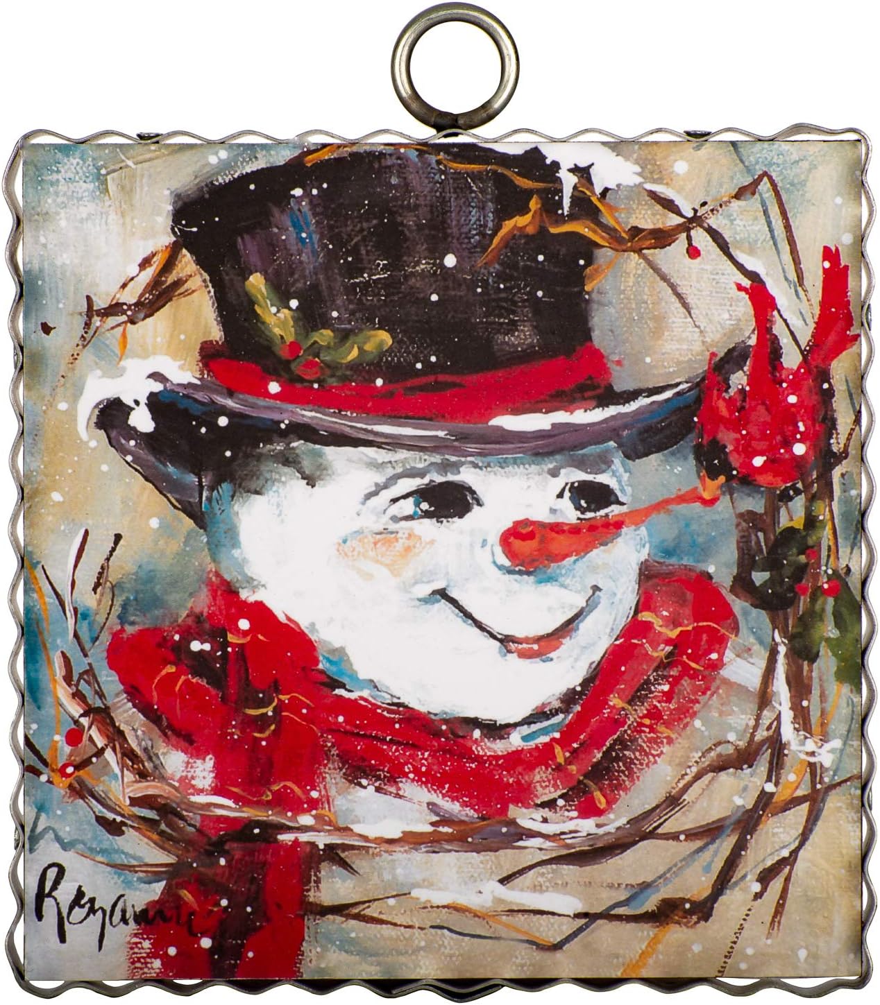 Decorative Garden Stakes - The Round Top Collection -Rozie Cardinal and Snowman - Metal & Wood