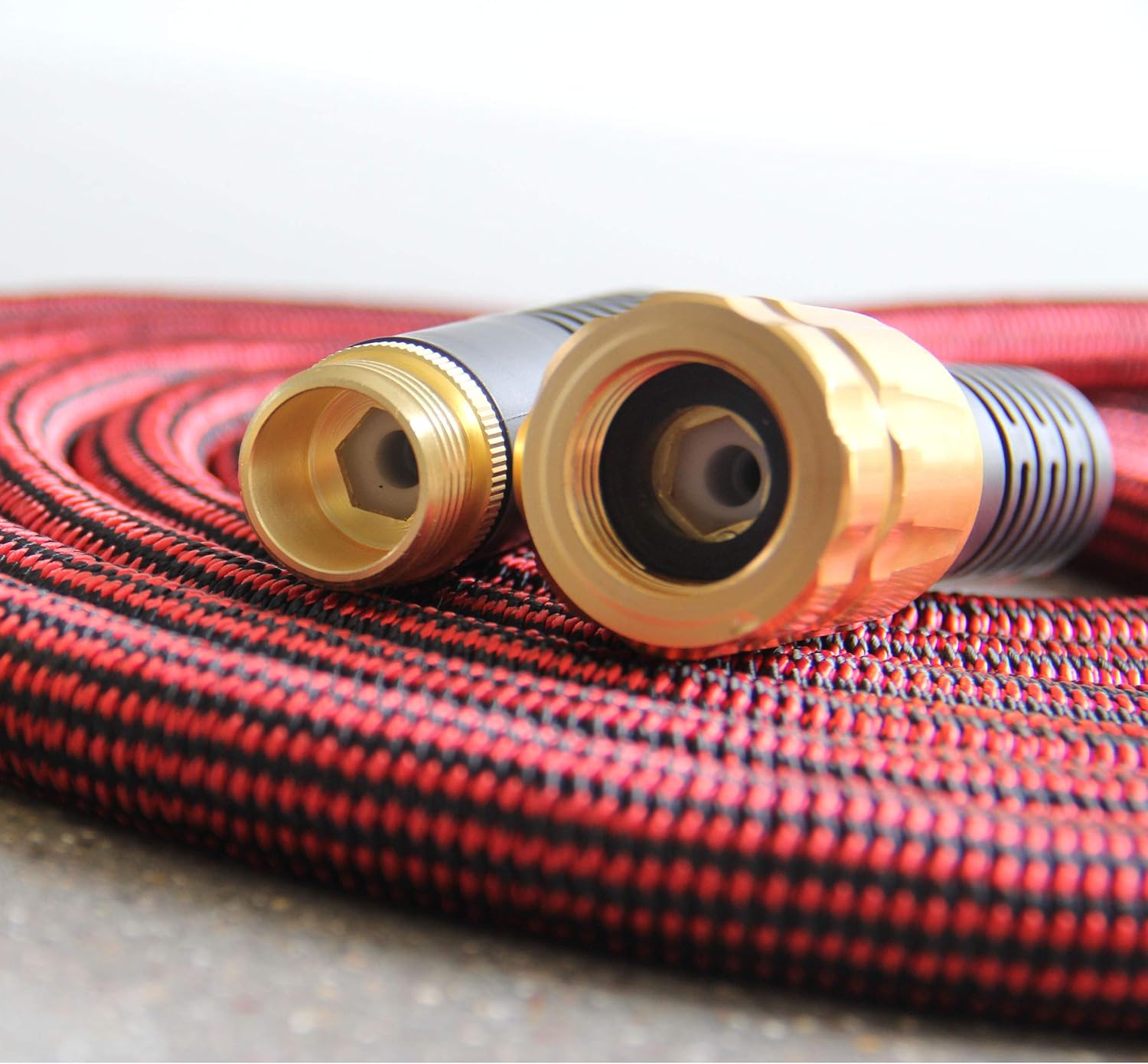 Pure Expandable Garden Hose 50 FT with Spray Nozzle Best Expanding Retractable Water Pipe for Garden Lawn Zero Kink Red Line : Garden & Outdoor