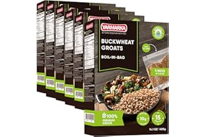 Yarmarka Kasha Buckwheat Groats Boil-in-Bag - 5x80Gr (14oz), Pack of 6, Toasted Hulled Whole Grain Organic Food, Natural Source of Protein and Fiber, Quick-Cook Porridge, Non-GMO, Easy to Cook Vegan Meal