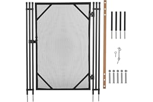 GarveeLife 4 ft x 2.5 ft Pool Fence Gate, Heavy Duty Steel Aluminum Frame, Pool Safety Fence Gate Kit with Stainless Steel Latch for Inground/Above Ground Pools, DIY Installation, Black