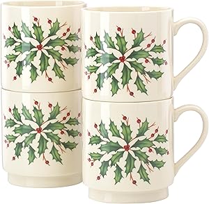 Lenox 853763 Holiday 4-Piece Stackable Mug Set